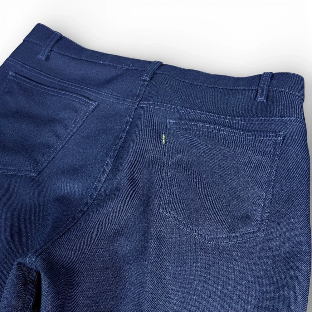 VTG Levis Pants Mens 38x30 (38x28) Navy Dacron 10517 Polyester Sta‎ Prest Hemmed - Picture 8 of 12